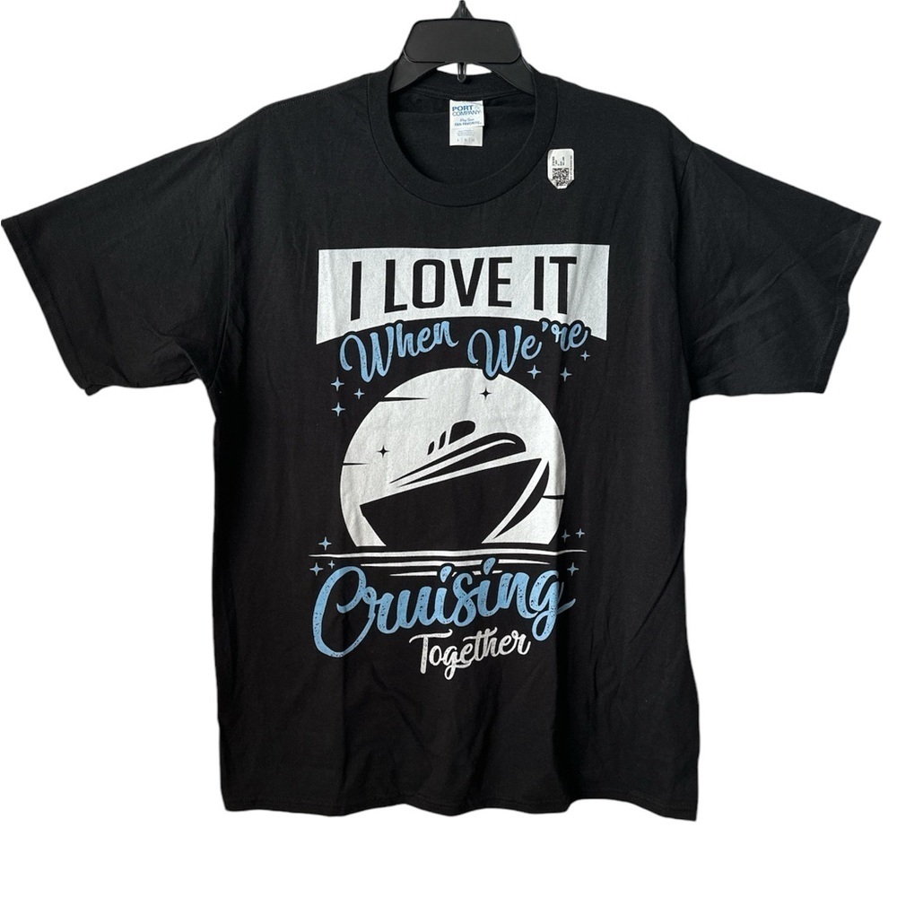 Black “Love Cruisin” Short Sleeves TShirt Large Unisex Travel Cruise Summer BNWT